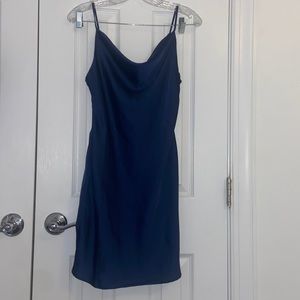 Dark Blue Urban Outfitters Satin Dress